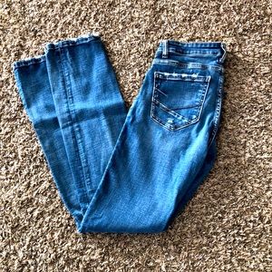 Women’s BKE straight leg denim jeans size 25 medium wash distressed